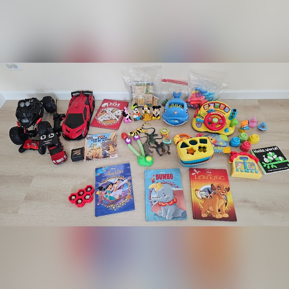 Assorted Kids Toys Bundle with Red Race Car and Colorful Activity Toys